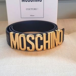Moschino Croc leather belt Sz. 44